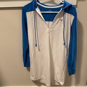 🔥 5/$25 Vineyard Vines Hoodie Hooded Tee Shirt Cover Up Tunic White Women’s XS
